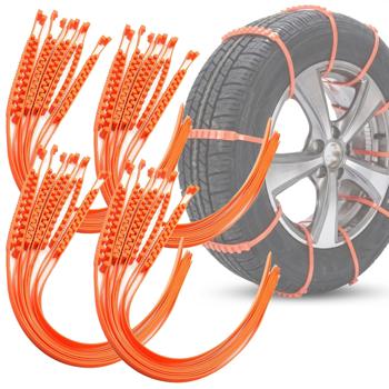 Bandes antidérapantes pour pneus de voiture - Aide au démarrage et traction d‘urgence - 40 pcs - Installation rapide - Compact - Pour pneus courants