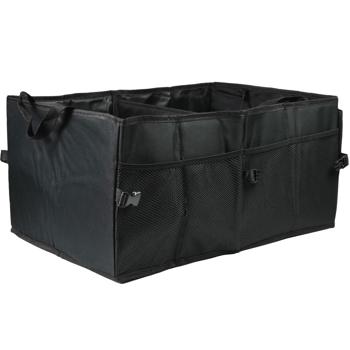 Preview: Kofferraum-Organizer 50x37x26 cm - Faltbare Kofferraumbox mit 2 Fächern - Wasserdichtes Material - Ordnung für Auto, LKW & Camping
