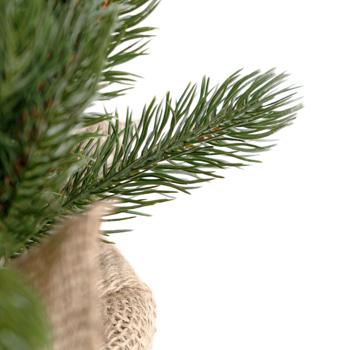 Preview: Arbre de Noël Artificiel - Vert 80cm avec Pot en Lin pour Stabilité - Réutilisable Annuellement - Idéal Décoration Intérieure Festive