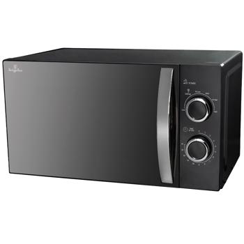 Preview: Four à micro-ondes moderne - Fonction décongélation, 6 niveaux, gril, idéal cuisine/bureau - Noir mat, 20L, 700W, verre borosilicaté/inox