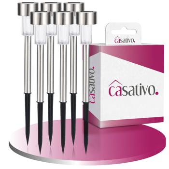 Preview: set di 6 mini luci solari per sentieri con sensore crepuscolare e picchetto a terra