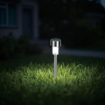 Preview: set of 6 mini solar path lights with twilight sensor and ground spike