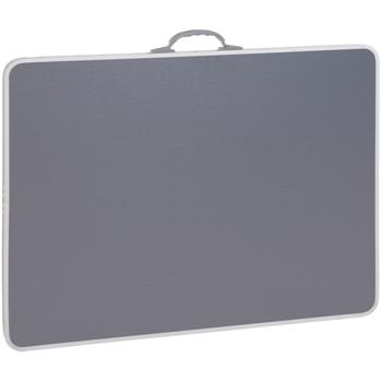 Preview: Table de camping pliante - Revêtement intempéries alu/plastique/MDF - Idéale voyages/camping-car - Grise 80x60 cm - Charge 30 kg
