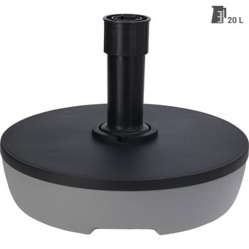 Preview: Robust parasol stand (20L) - can be filled with water/sand, black-grey - for a secure stand for your parasol in wind & weather