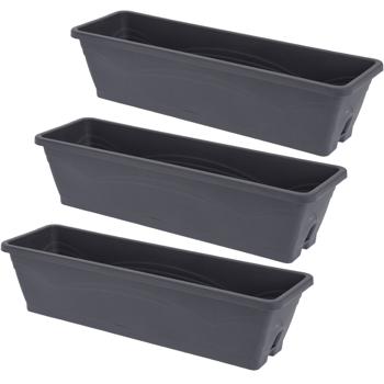 Preview: Flower pot set, 4-piece set of 3 flower boxes, anthracite, 50 cm & herb spiral flower pot, 54 x 45 x 34 cm