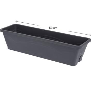 Preview: set di 6 fioriere, antracite, 50 cm