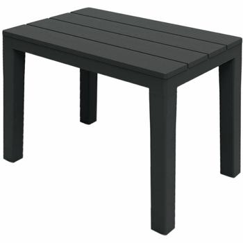 Preview: set of 2 garden and balcony side tables made of weather-resistant plastic, gray, 60 x 45 x 39 cm, weatherproof outdoor table