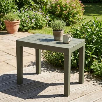 Table d’appoint Jardin Balcon - Plastique Résistant aux Intempéries - Montage Rapide - Vert, 60x45x39cm, 3kg Polypropylène