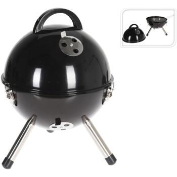 Preview: Barbecue a carbonella compatto (Ø 32 cm) - nero, pratico e ideale per picnic, campeggio ed escursioni all‘aperto e barbecue Preview: Barbecue a carbonella compatto (Ø 32 cm) - nero, pratico e ideale per picnic, campeggio ed escursioni all‘aperto e barbecue