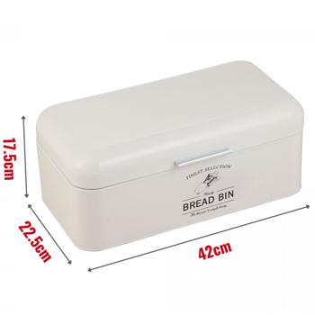 Preview: Decorative vintage storage container set: white bread box, coffee tin, sugar bowl, tea caddy with print, for nostalgic & stylish storage