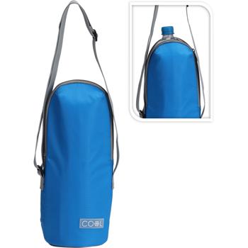 Preview: Kompakte Kühltasche für 1,5 Liter Flasche mit Schultergurt, blau: isoliert & leicht zu transportieren, ideal für Arbeit, Picknick & unterwegs