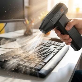 Powerful cordless high performance blower – Electric compressed air spray replacement for dust removal on PC, keyboard, sofa & car, 80 W