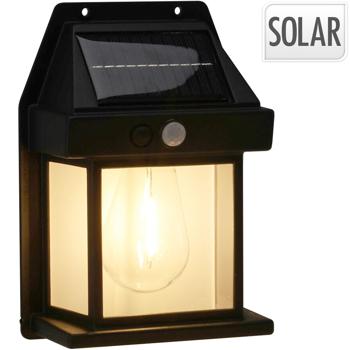 Preview: Solar wall light with motion detector, black - Activates on movement, safety lighting for outdoor areas Preview: Solar wall light with motion detector, black - Activates on movement, safety lighting for outdoor areas