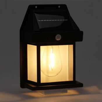 Preview: Solar wall light with motion detector, black - Activates on movement, safety lighting for outdoor areas Preview: Solar wall light with motion detector, black - Activates on movement, safety lighting for outdoor areas
