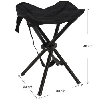 Preview: set of 2 folding camping stools with carry bag, 40 cm seat height - sturdy mini folding chair, load capacity up to 110 kg 