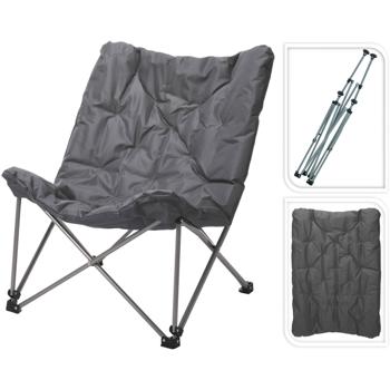 Preview: set of 2 upholstered camping chairs, foldable, robust, lightweight & space-saving, ideal for camping, outdoor & festivals