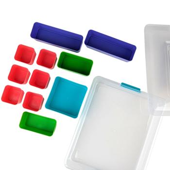 Preview: Pratica scatola di selezione con 11 inserti rimovibili: Organizzazione perfetta per viti, perline e simili, robusta e salvaspazio per l‘officina, la casa e l‘hobby