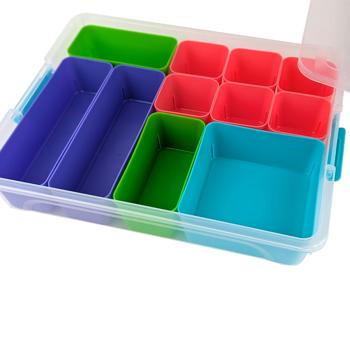 Preview: Pratica scatola di selezione con 11 inserti rimovibili: Organizzazione perfetta per viti, perline e simili, robusta e salvaspazio per l‘officina, la casa e l‘hobby