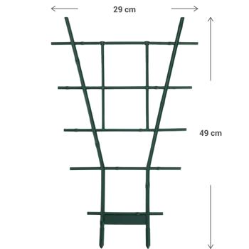 Preview: set of 3 fan trellis/plant trellis, green, 49 x 29 cm, for climbing plants & climbing plants, robust climbing aid for home, garden, balcony & terrace