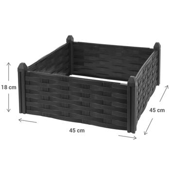 Preview: Square raised bed planting frame 45x45x18cm: For herbs, vegetables & flowers, weatherproof, robust & versatile for hobby gardeners & city gardens