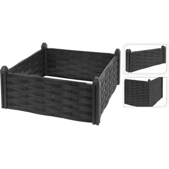 Preview: set of 2 square raised bed planting frames 45x45x18cm: For herbs, vegetables & flowers, weatherproof & robust for hobby gardeners & city gardens