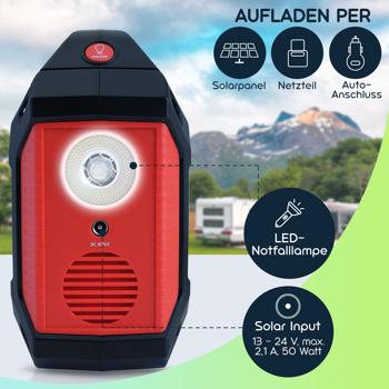 Preview: Tragbare Powerstation & Solar-Generator, 155 Wh, 180 Watt, Akku mit 230V & 12V, Leuchte, USB, Reise, Camping, Notstrom plus faltbares 50 Watt Solarpanel