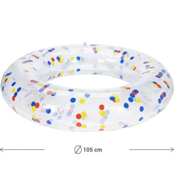 Preview: Bouée de natation colorée Ø105 cm - Plaisir aquatique piscine/lac - Polyvinyle stable, gonflage rapide - Idéale vacances, jeux & détente