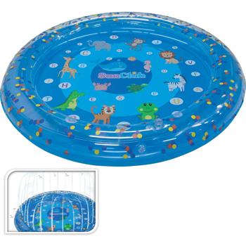 Preview: Tapis de jeu aquatique enfants - Jets rafraîchissants & sûr - Ø 90cm - PVC robuste - Raccord facile tuyau d‘arrosage - Plaisir ludique