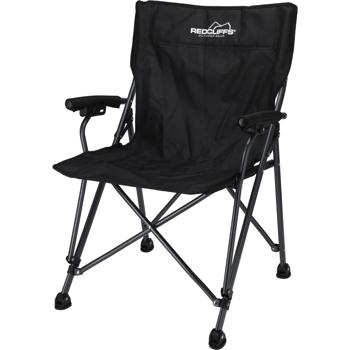 Preview: Lot de 2 Chaises de Camping Pliables - Noires, Légères & Robustes 110kg - Idéales Plein Air, Festivals - Transport Facile