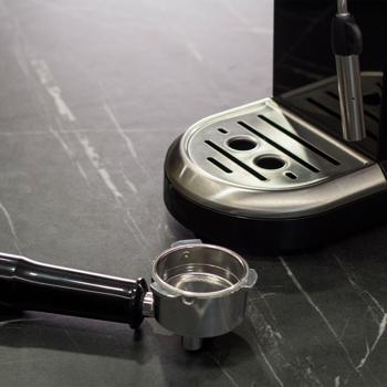 Preview: Premium Siebträger-Espressomaschine mit Milchschaumdüse, 15 bar, schwarz-rose, Barista-Qualität, perfekt für Kaffee, Espresso, Cappuccino, Latte