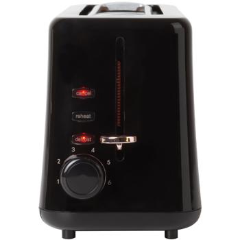 Preview: Elegante tostapane a fessura lunga nero oro rosa (980W) - 6 precise impostazioni di tostatura più funzione di riscaldamento e scongelamento per un toast perfetto ogni giorno