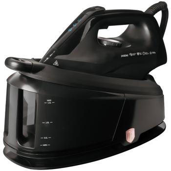 Preview: Powerful steam ironing station, 5 bar, 2200W, black - ceramic soleplate, anti-limescale, self-cleaning, fast & effective ironing