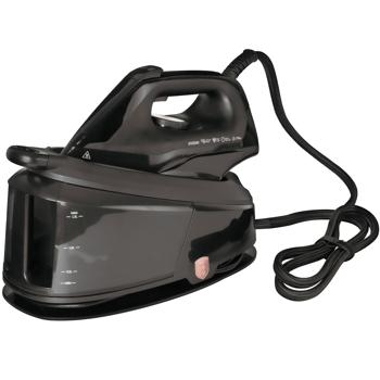 Preview: Powerful steam ironing station, 5 bar, 2200W, black - ceramic soleplate, anti-limescale, self-cleaning, fast & effective ironing