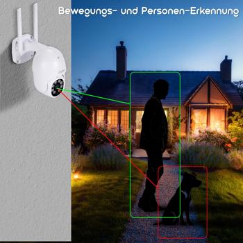 Preview: Professionelles Funk-Überwachungssystem mit 4 - 2K Schwenk-Kameras - Helle Nachtsicht, Bewegungsmelder & Live App-Zugriff, IP66 – Schützen Sie Ihr Eigentum