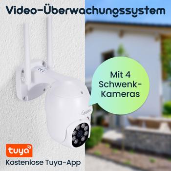 Preview: Professionelles Funk-Überwachungssystem mit 4 - 2K Schwenk-Kameras - Helle Nachtsicht, Bewegungsmelder & Live App-Zugriff, IP66 – Schützen Sie Ihr Eigentum