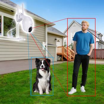 Preview: Professional wireless surveillance system with 4x - 2K pan & tilt cameras: Bright night vision, motion detector & app access - Protect your property effectively