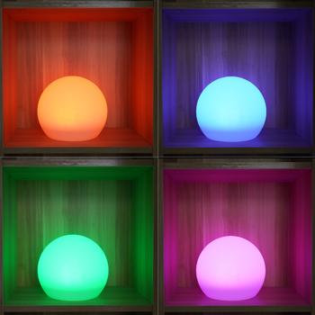 Preview: Solar LED light ball, Ø 30cm, RGBW with remote control, 60 Lu, IP67. Color changing light globe for garden & terrace, weatherproof & wireless