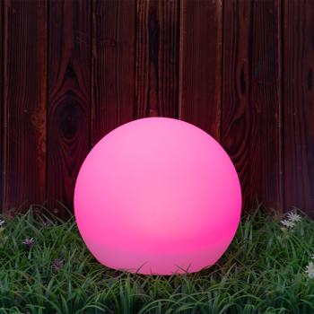 Preview: Solar LED light ball, Ø 30cm, RGBW with remote control, 60 Lu, IP67. Color changing light globe for garden & terrace, weatherproof & wireless