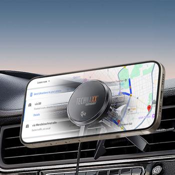 Preview: MagSafe car charging mount for ventilation grille, Qi2,15Watt, wireless charging & secure magnetic hold for your iPhone