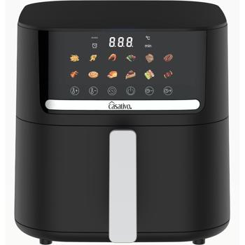 Preview: Premium hot air fryer with 11 cooking programs, 6.5 l, 1600 watts - Air Fryer with LED touch panel, matt black, high-quality non-stick coating