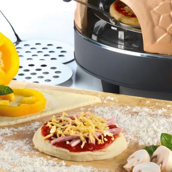 Preview: Forno per pizza con cupola in ceramica: 800 watt, ceramica grigia, cupola per pizza per 4 persone - Per cuocere pizze croccanti e deliziose per tutta la famiglia Preview: Forno per pizza con cupola in ceramica: 800 watt, ceramica grigia, cupola per pizza per 4 persone - Per cuocere pizze croccanti e deliziose per tutta la famiglia