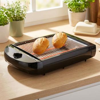 Flat toaster, 6 toasting levels, 2 heating elements, 600 watts