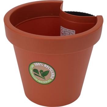 Preview: Vaso da fiori per pluviali, rotondo, in terracotta, Ø 23 cm