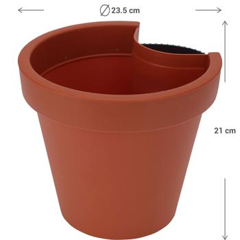 Preview: set of 2 downpipe flower pots, round, terracotta, rain pipe pot, Ø 23 cm