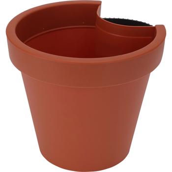 Preview: set of 6 downpipe flower pots, round, terracotta, rain pipe pot, Ø 23 cm