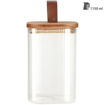 Preview: 2er-Set Vorratsglas mit Akazienholzdeckel, 1150 ml