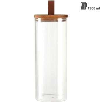 Preview: set of 4 storage jars with acacia wood lid, 1900 ml