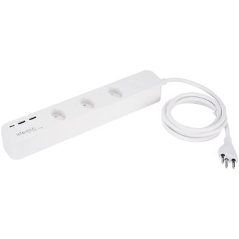 Preview: Smarte WLAN-Steckdosen-Leiste (CH), 3-fach mit USB-Ports, Sprachsteuerung (Alexa/Google), 10 A: Eine Mehrfachsteckdose für SmartHome Komfort