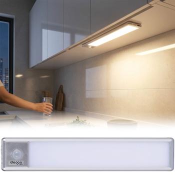 Flat rechargeable LED light strip, 20.5cm with motion sensor: Wireless, bright & energy-saving - perfect for wardrobes, hallways & kitchens