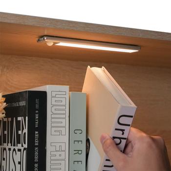 Preview: set of 2 flat rechargeable LED light strip, 20.5cm with motion sensor: wireless, bright & energy-saving - perfect for wardrobe, hallway & kitchen